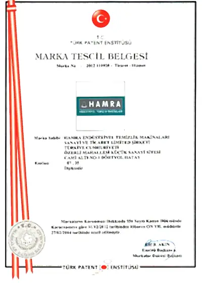 Registrasi merek HAMRA dari Türk Patent ve Marka Kurumu