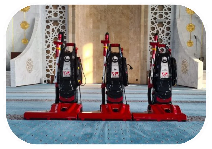 Tiga unit Hamra Makina HM61 di atas karpet masjid