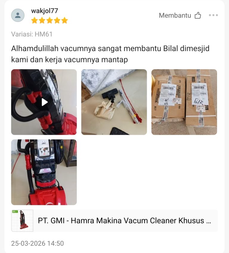 Cuplikan ulasan Shopee kedua untuk Hamra Makina