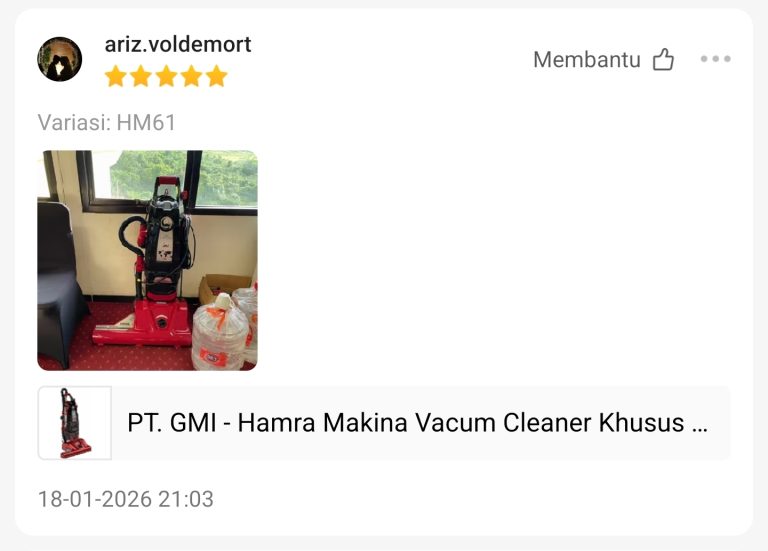 Cuplikan ulasan Shopee ketiga untuk Hamra Makina